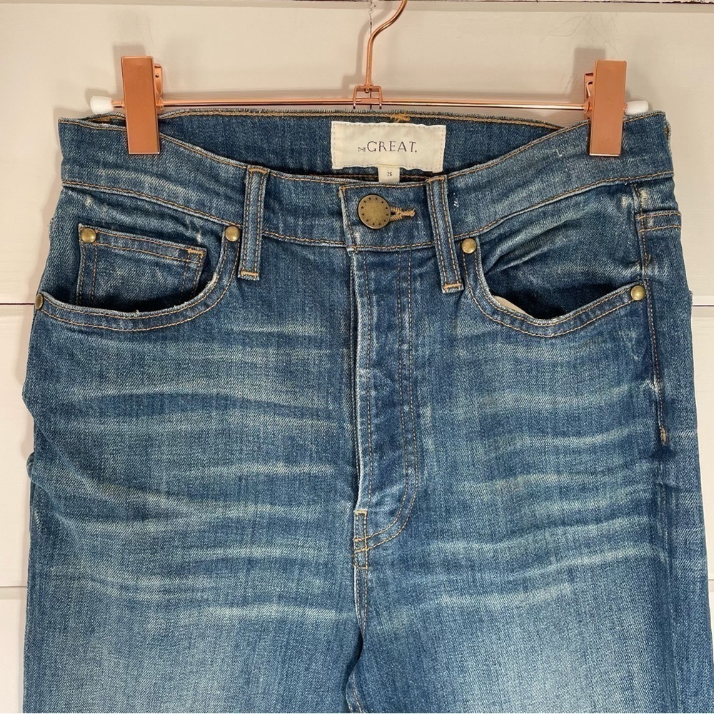 New the GREAT. the STRAIGHT A High Rise Button Fly Crop Women's Jean - Picture 6 of 10